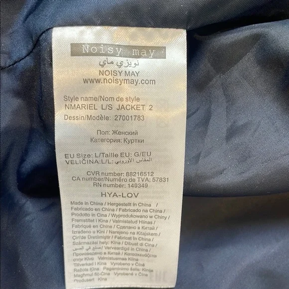 Noisy May sz L Red Navy Wide Stripe Jacket nautical fisherman - Picture 10 of 10